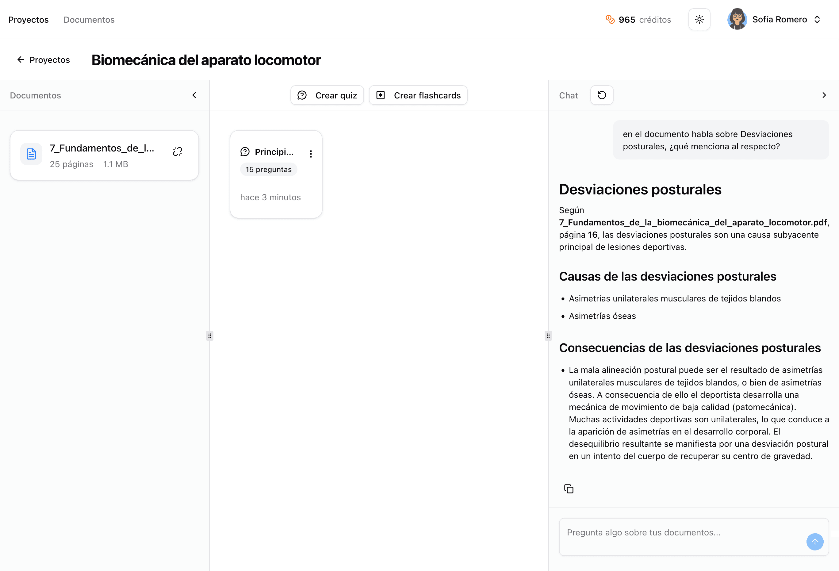 Vista del tutor IA contextual dentro de un proyecto en Estulio